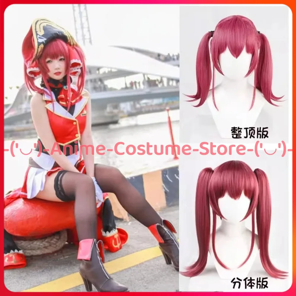 

Hololive VTuber Houshou Marine, парик для косплея, аниме, игровой персонаж, карнавальный костюм на Хэллоуин, парики, термостойкие синтетические парики