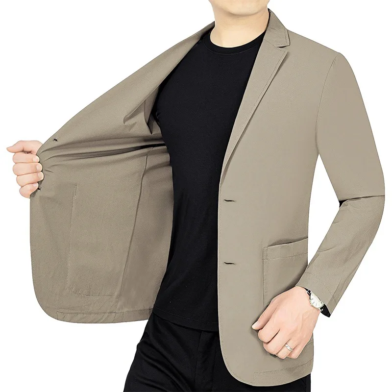 New Summer Male Thin Elastic Blazers Jackets Quality Men Breathable Sunscreen Blazers Coats Man Business Casual Suits Coats 4XL