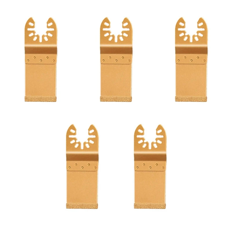 Lame de Scie Diamantée Oscillante à Dégagement Rapide, Outil Multifonction Universel, Couleur Or, 20 Pièces