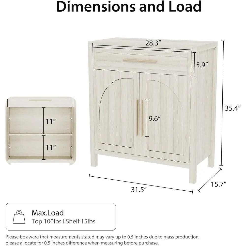 -Century ern Sideoard, Small uet Cainet witArced Natural Wood Texture, 2-Door Accent Cainet witAdjustale Sees or Kitcen, Living