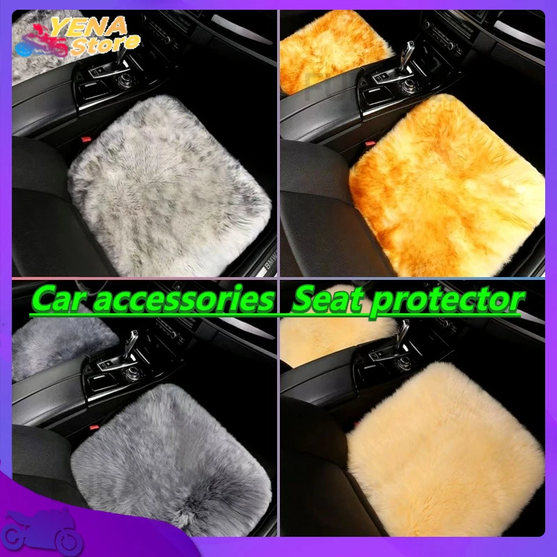 

Car seat cushion - winter wool universal thickened seat cushion - pure wool fur single piece car accessory seat protector