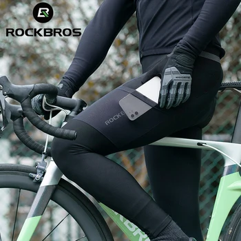 ROCKBROS Keep Warm Cycling Bib Pants Winter Thermal Mountain Bike Trousers Bicycle Tights 3D Gel Pad Cycling Bib Pants