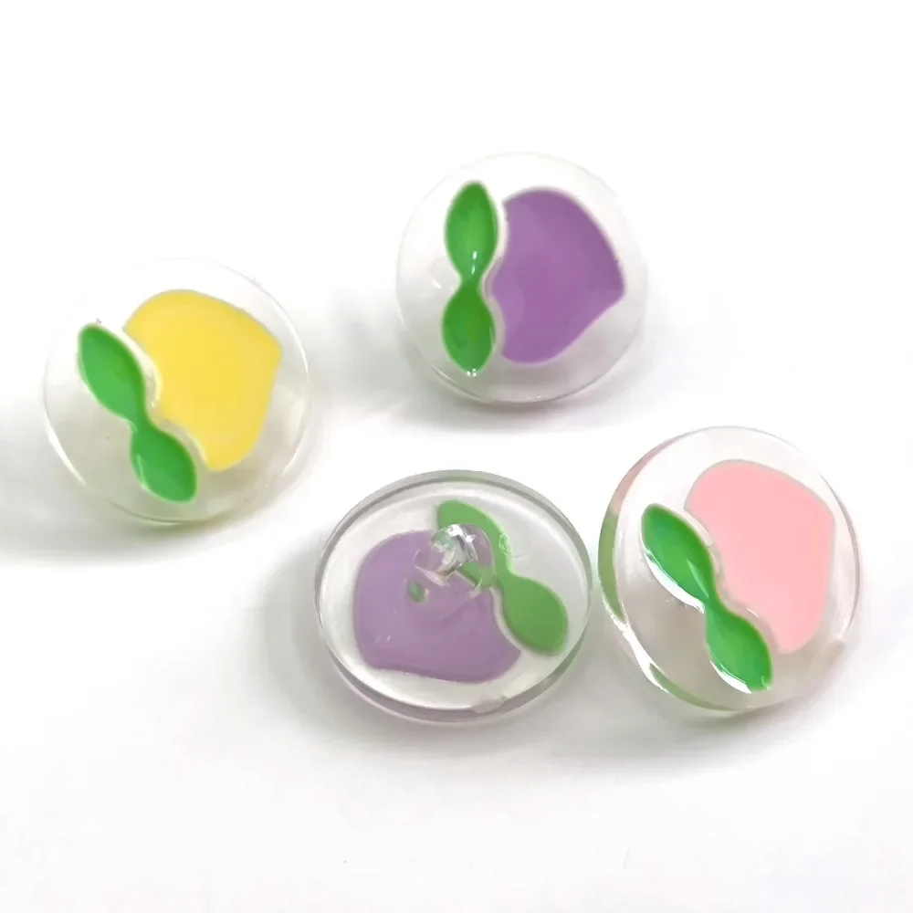 10pcs Cute Pink Peach Buttons 15mm Round Plastic/Acrylic Shank Buttons Children's Clothing Buttons