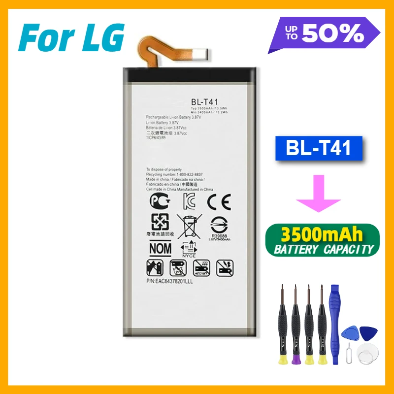 

BL-T41 Battery for Lg G8 ThinQ LMG820QM7 LMG820UM1 LM-G820UMB LMG820UM0 LM-G820N Mobile Phone Bateria + Free Tool