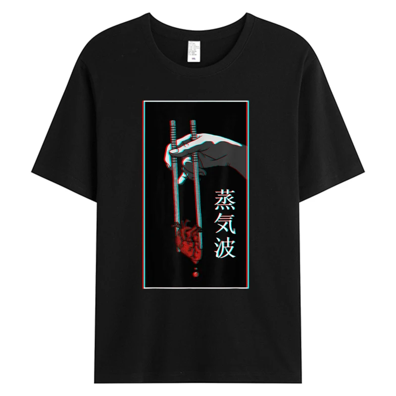 

Aesthetic Vaporwave Japanese Futurism Tee Anime Retro Hentai Men's Cotton Fabric Novelty Designer Pattern T-shirts Printing