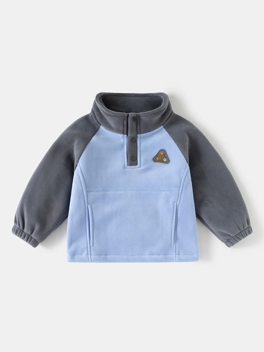 2026 Autumn Korean Style Children Sweatshirt 2-6Y Boys Letter Patch Pullover Casual Kids Long Sleeve Clothes