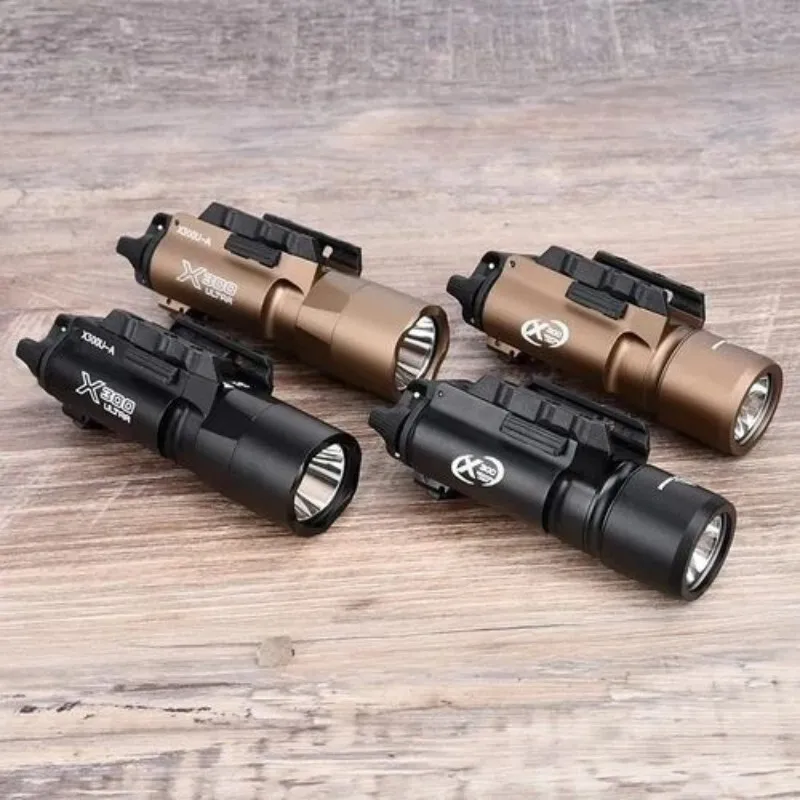

Tactical Surefir X300 X300U Ultra X300V X400 Metal Pistol Gun Strobe LED Light Fit 20mm Rail Airsoft Hanging Hunting Flashlight
