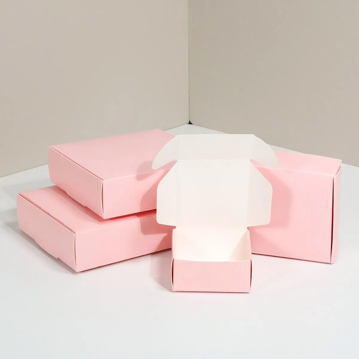 Pink Gift Box Small Packaging Boxes For Candy,Jewelry,Cookies,Handmade Sopa Paper Box view 2