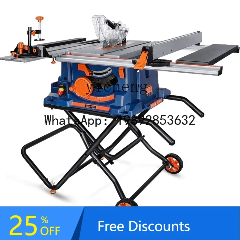 

ABB Rox folding mobile multi-function push table saw small working decoration cutting machine 10 inch dust-free chainsaw