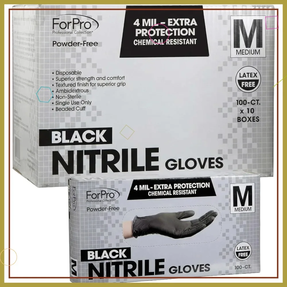 

Одноразовые нитриловые перчатки, устойчивые к химикатам, без пудры, без латекса, нестерильные, безопасные для пищевых продуктов, толщина 4 мил.