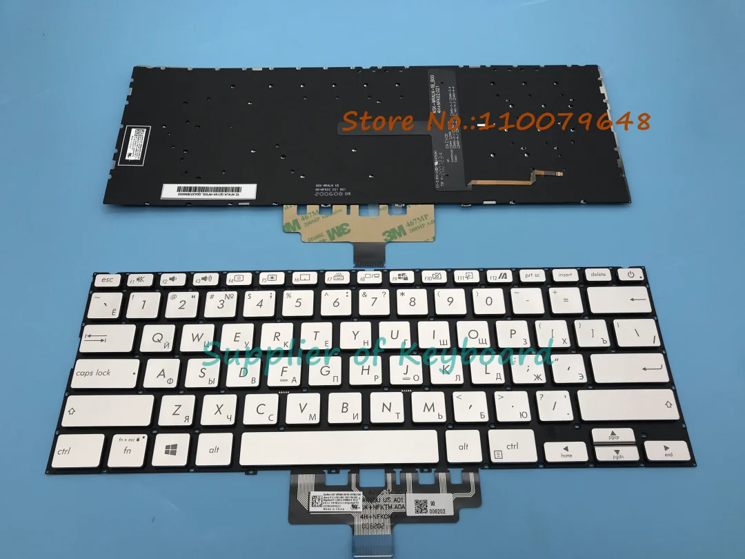 NEW For Asus ZenBook 14 UX434 UX434F UX434FA UX434FL UX434FLC English/Russian/Latin Spanish Keyboard Silver