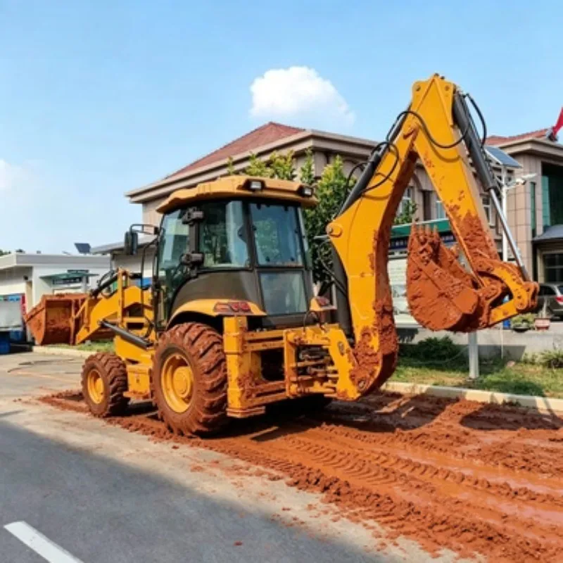 4x4 Diesel Backhoe Wheel Loader Front End Loader Earthworks Machinery CE EPA Retroexcavadora Pala Carregadeira 75KW