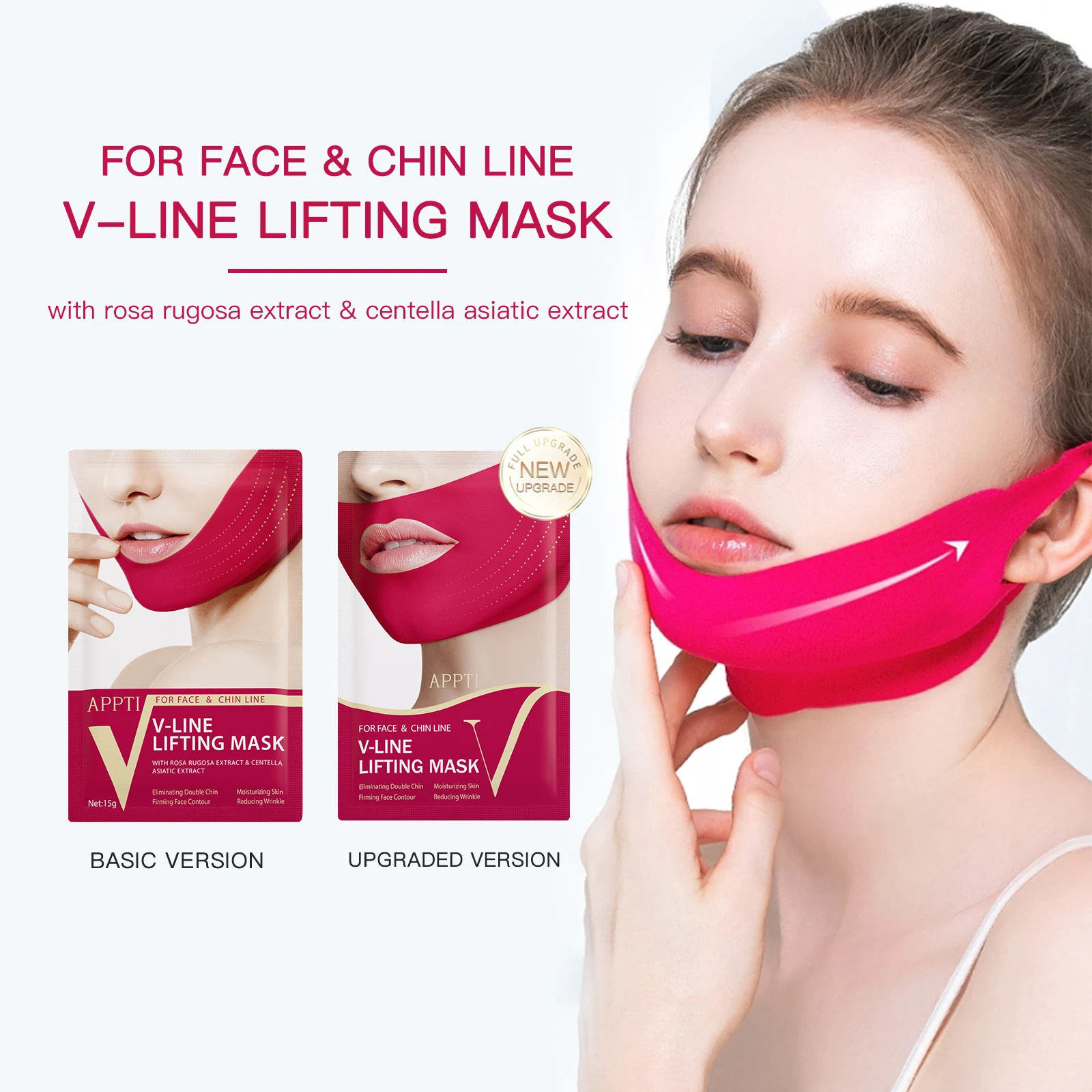 V Shape Mask Face Firming Mask Chin facial Lifting Mask Anti Wrinkle V Line Mask Slimming Beauty Skin Care Tool Lady