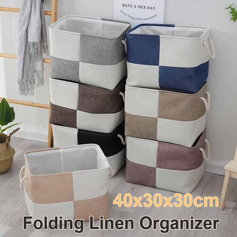 

Sundries Sorting Basket 40*30*30 CM Home Supplies Storage Box Folding Linen Organizer Socks Underwear Baby Toys Storage Basket