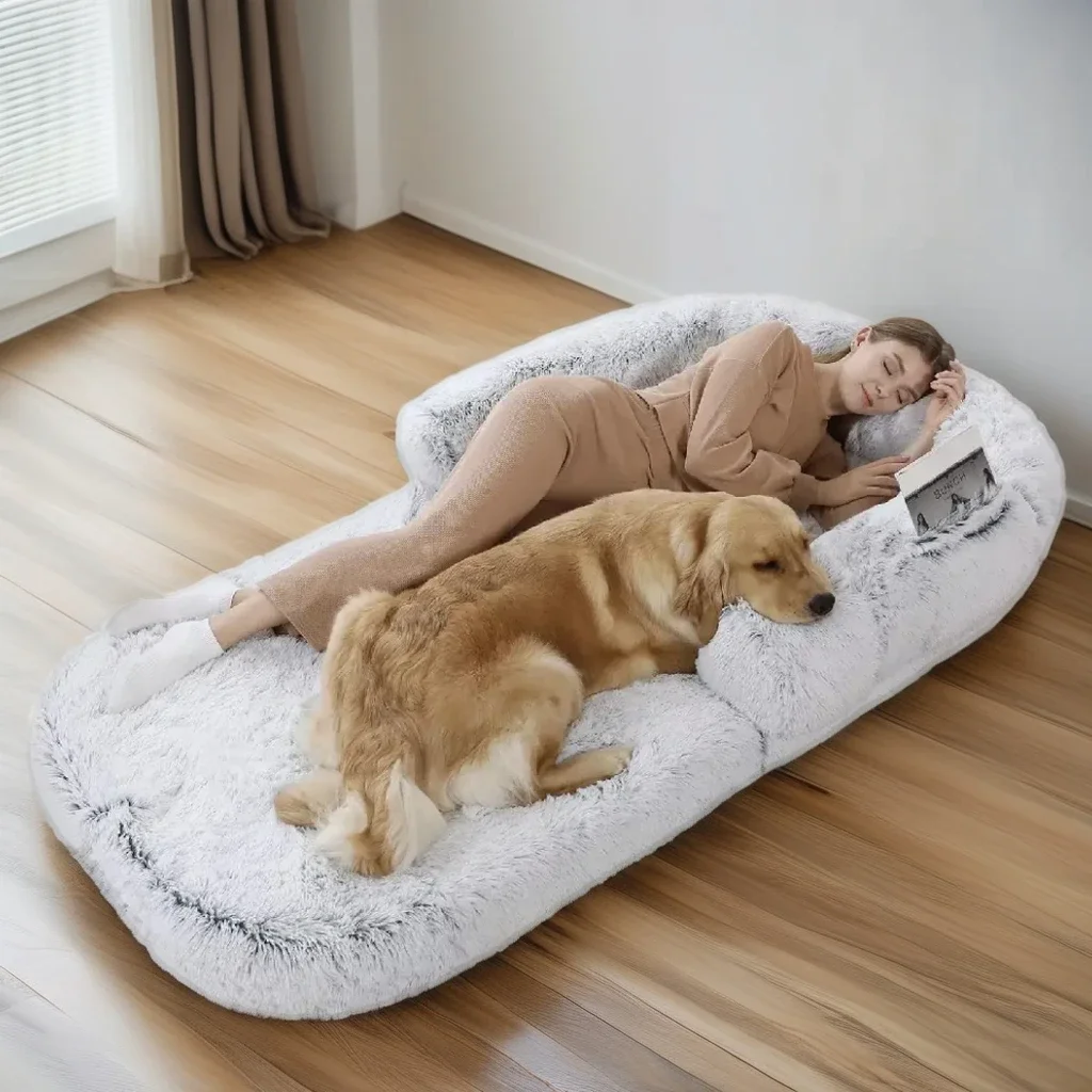 

Factory wholesale custom foldable sofa large dog bed human dog bed long plush soft comfort Puppy kennel