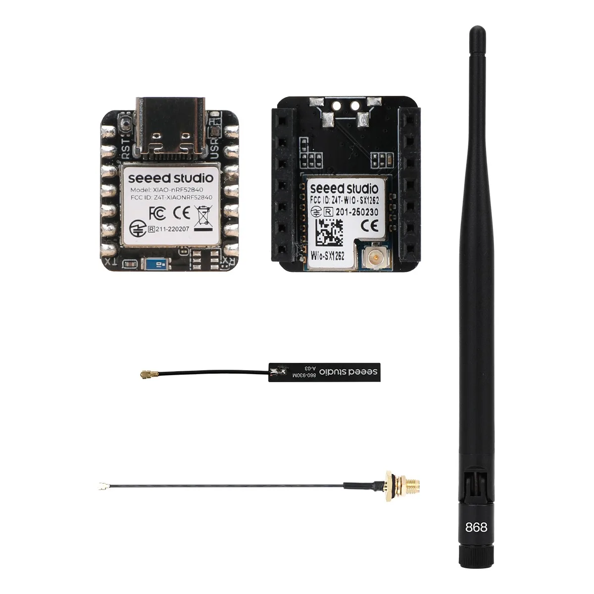 Seeed Studio XIAO BLE nRF52840 Wireless Seeeduino Arduino Board and Wio SX1262 LoRa Module for Meshtastic Meshcore with Antenna