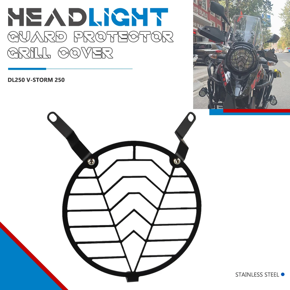 For SUZUKI DL250 V-Strom DL 250 VStrom DL250 ALL YEARS Motorcycle Front Headlight Protector Cover Grill Head Light Guard