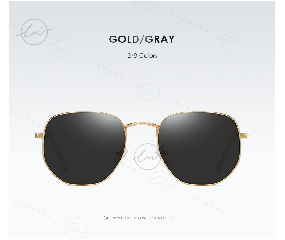Lm Vintage ultraleichte Legierung kleine Rahmen Sonnenbrille Männer polarisierte Frauen trend ige Spiegel gläser Unisex UV400 Shades Gafas de Sol – Detail 8