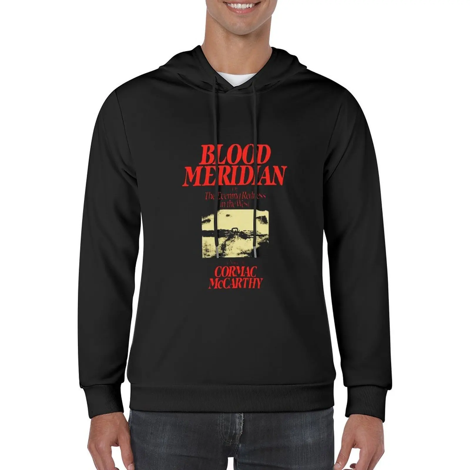 تي شيرت بقلنسوة من Blood Meridian Cormac Mccarthy تي شيرت جرافيك للرجال للخريف منتجات جديدة للخريف على الطراز الياباني مع قلنسوة ملابس الشارع