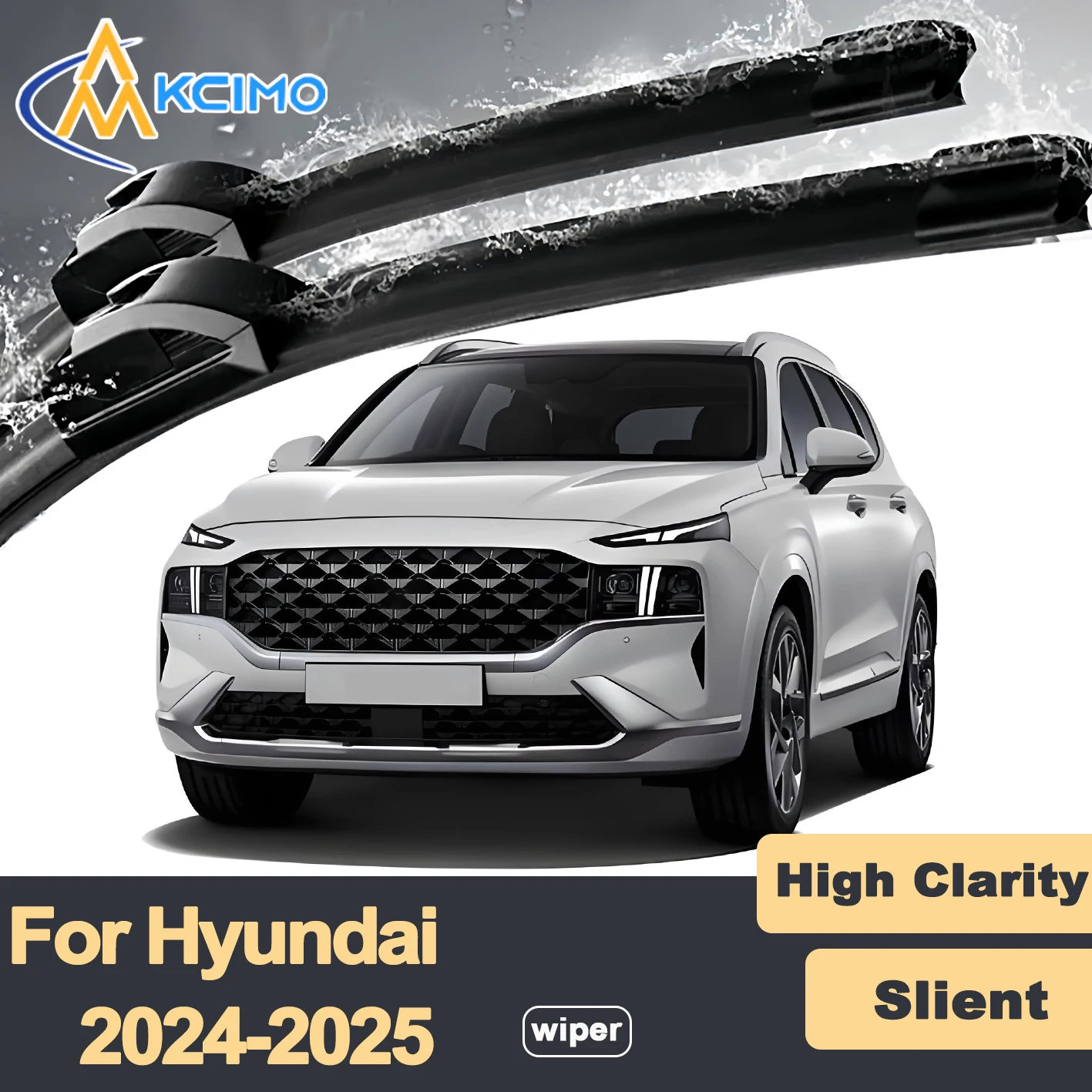 

Premium Rubber Durable Silent Windshield Wiper Blades 2pcs for Hyundai Santa Fe MX5 2024-2025 Front Wiper Blades Set
