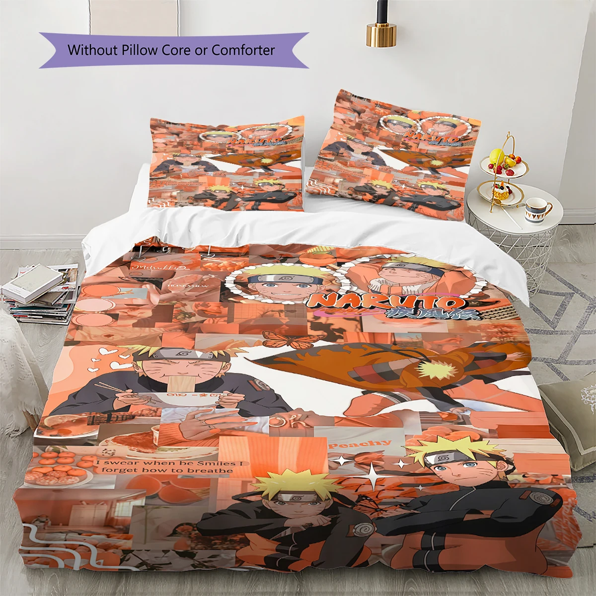 Funda nórdica de dibujos animados de Naruto, suave y cómoda, regalo de ropa de cama para niños, varios tamaños-HE68