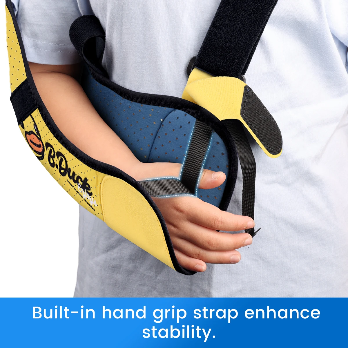 VELPEAU Kids Arm Sling for Broken Forearm, Fracture Shoulder Immobilizer with Waist Strap for Child Skin Friendly and Latex-free