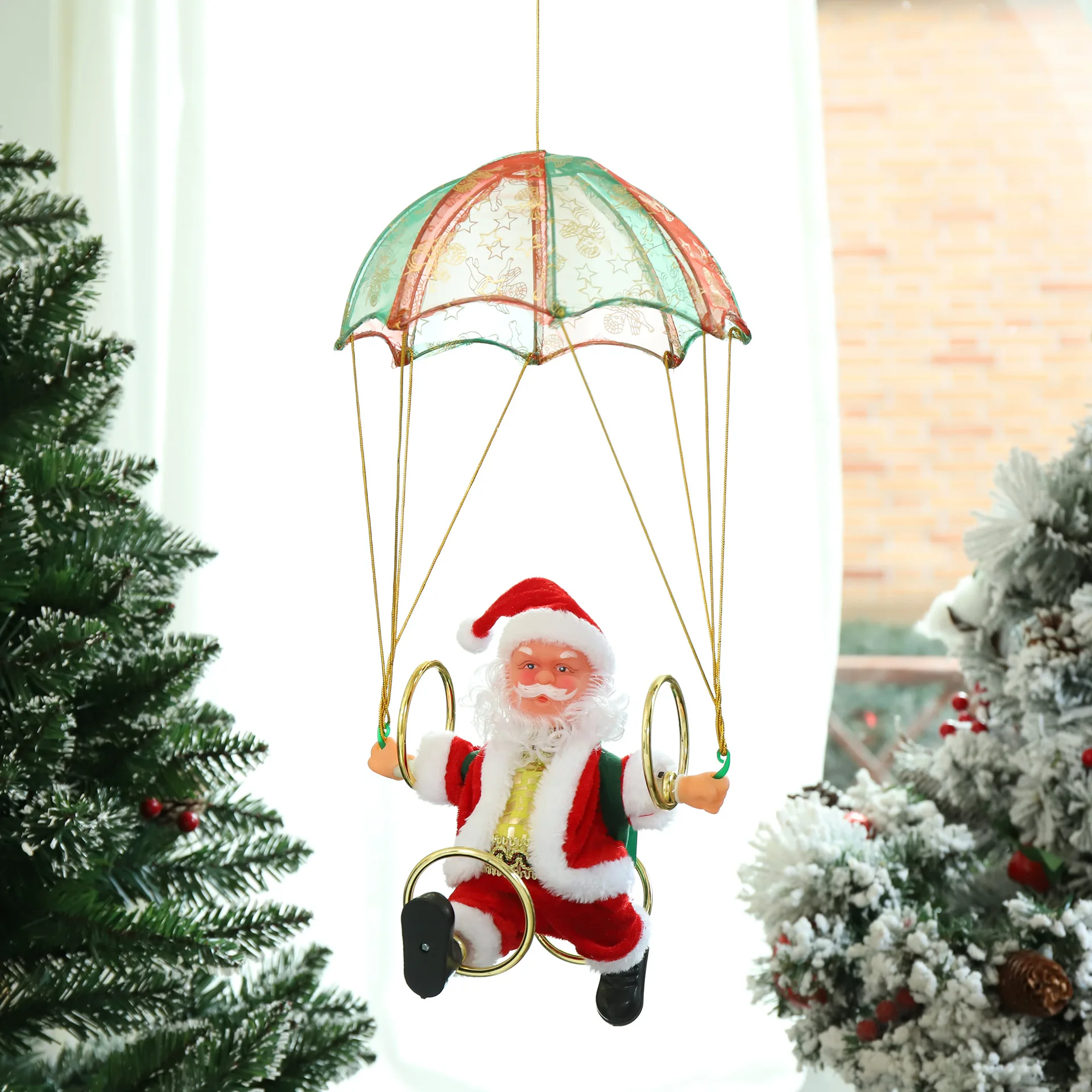 ZK30 2023 Funny Dancing Parachute Santa Claus Doll Toy Will Sing Electric Kawaii Children\'S Educational Christmas Toys