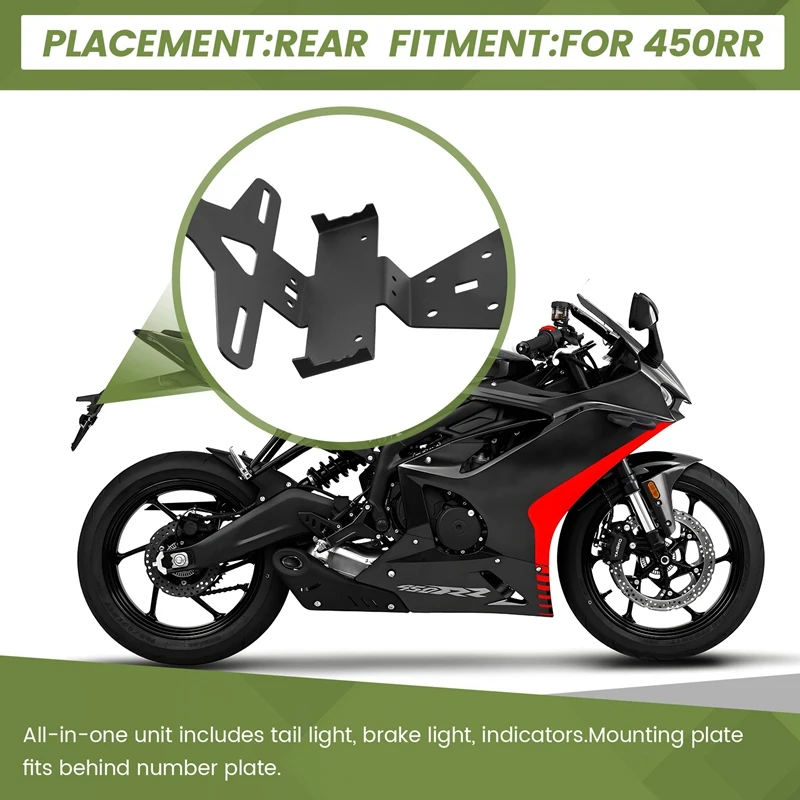 Motorcycle Tail Mount License Plate Bracket For KOVE 450RR 450 RR KOVE 450Rr KOVE 450Rr image 2