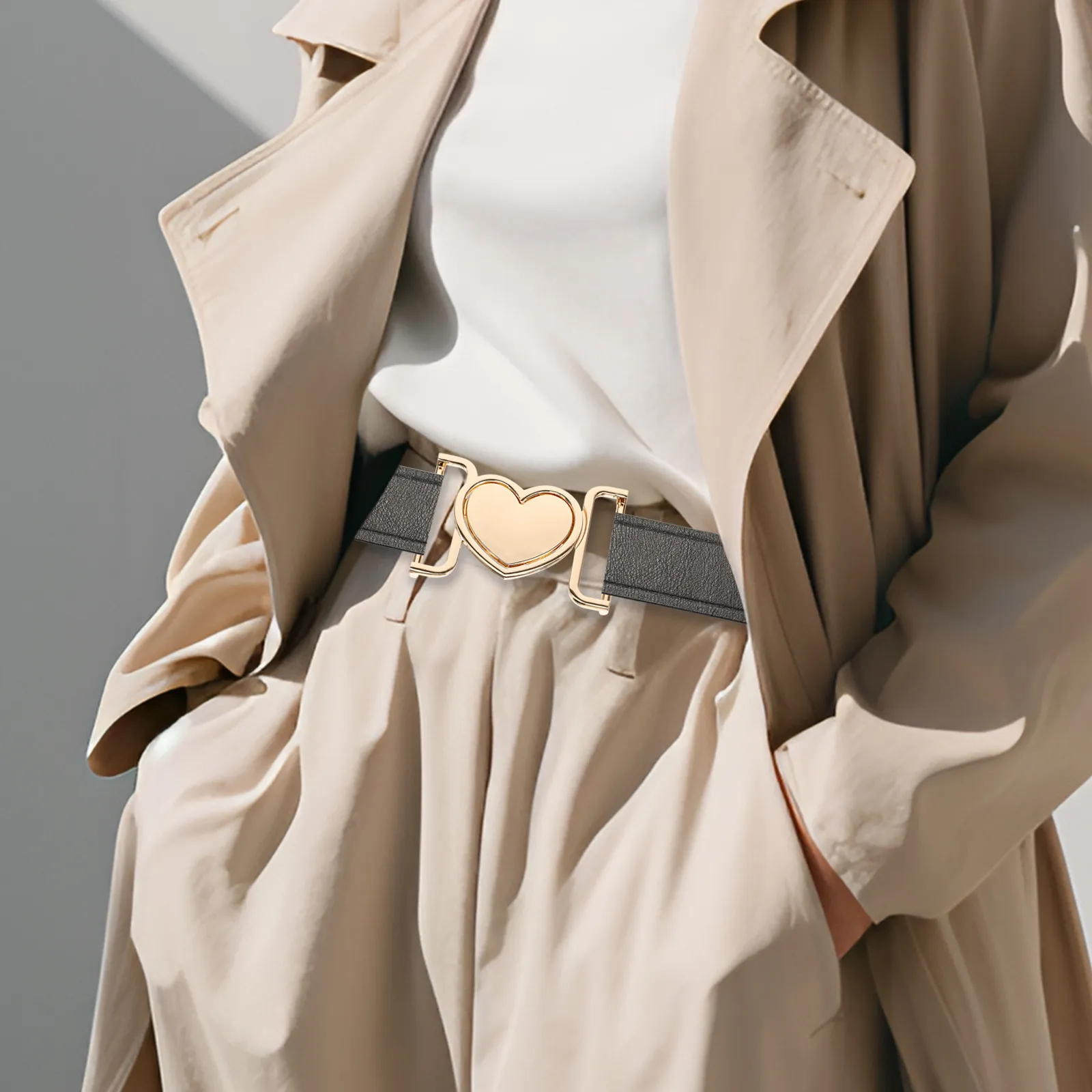 Heart Shape Toggle Buckle Metal Closure Clip for Coat Sweater Cardigan Dress Clothing Decorative Accessory Waist Belt Buckle