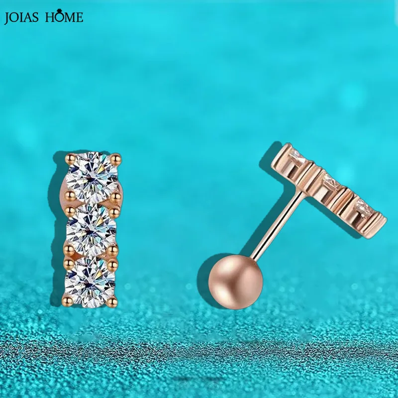

JH 0.6CT 925 Sterling Silver Moissanite Earrings For Women RoseGold Stud Earrings Screw Earrings D VVS1 Fine Jewelry Lab Diamond