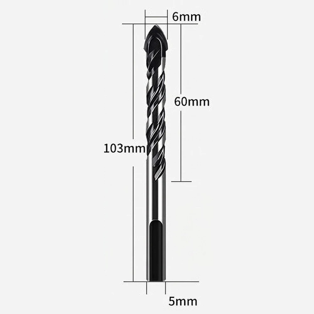 10pcs Tiling Triangle Drill Bits Set Multifunctional Metal Drills Kit Ceramic Concrete Brick Punching Hole Drill Bits 6mm