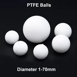 Bolas de PTFE de 1-70mm de diámetro, rodamiento de Bolas de plástico sólido blanco F4, rodamientos de aislamiento eléctrico, sellado, resistencia a la corrosión