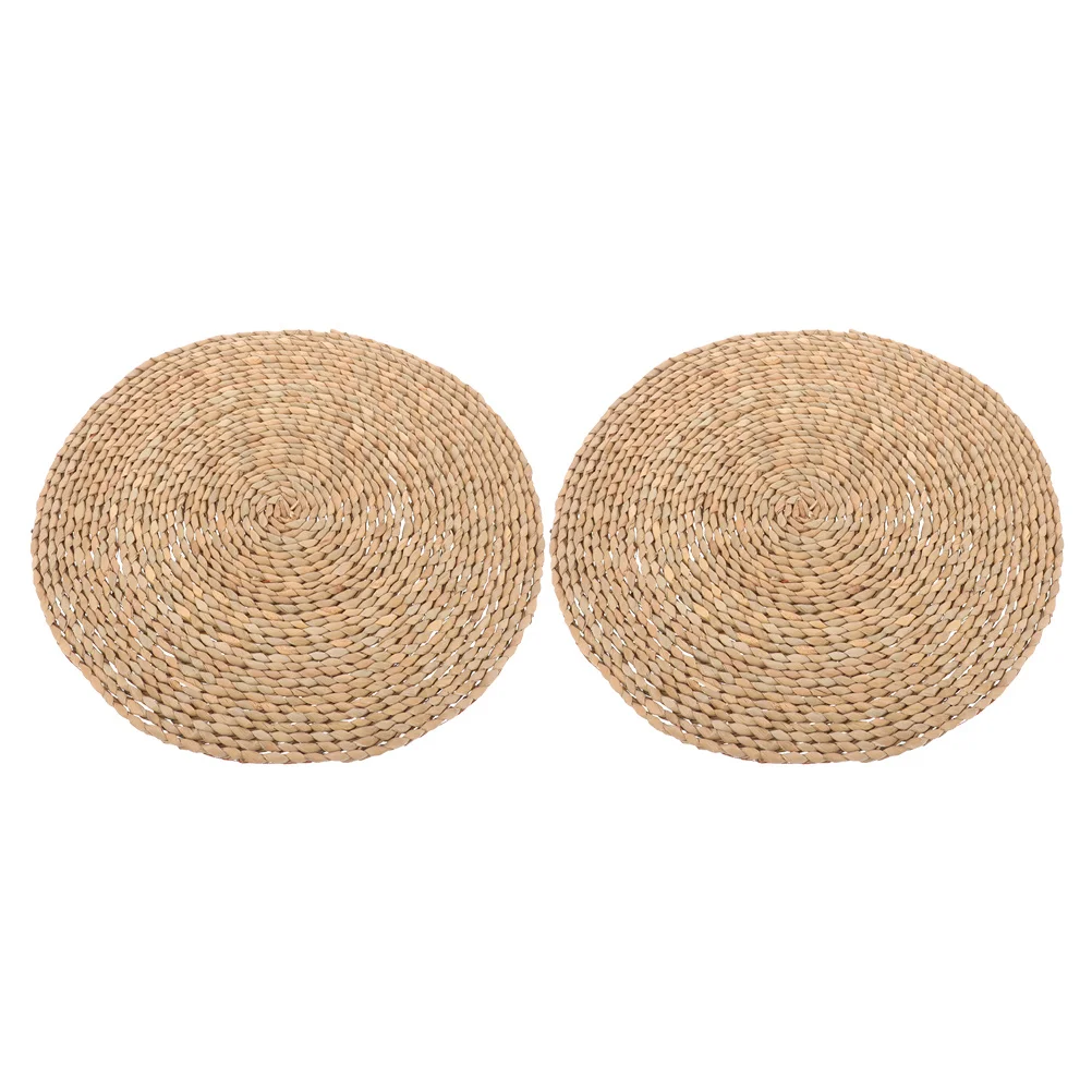 

2Pcs Woven Straw Cushion Soft Comfortable Seating Mat Yoga Meditation Floor Pillow Japanese Style Tatami Mat Seat Cushion