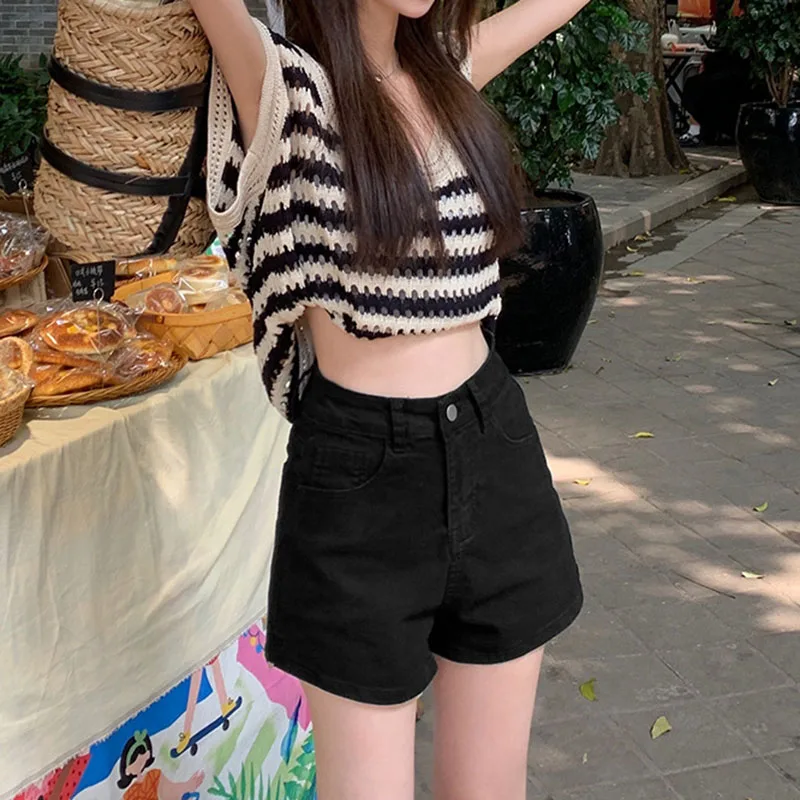 

2025 Summer Comfortable High Waist Women's Denim Sweet And Spicy Sle Versatile Slimming Design Straight Leg Jeans Causal Wear