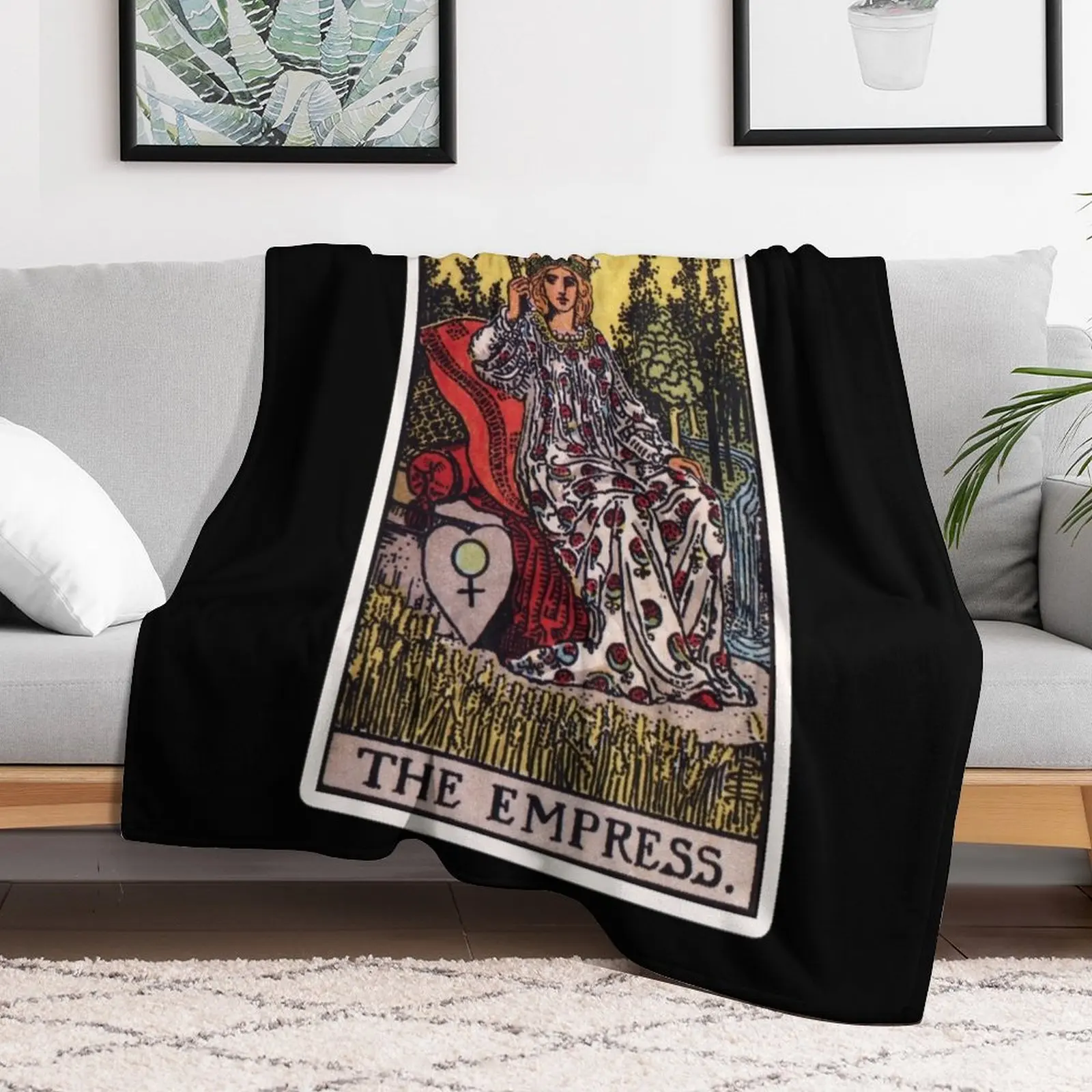 III. The Empress Tarot Card Throw Blanket funny gift Bed linens Blankets