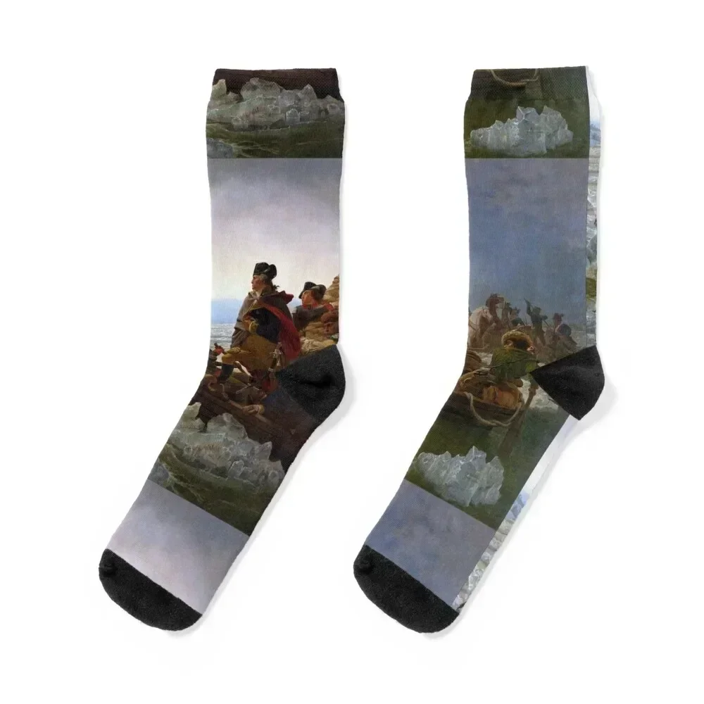 Washington Crossing the Delaware (Leutze) Socks halloween hockey soccer anti-slip set Socks For Women Men's