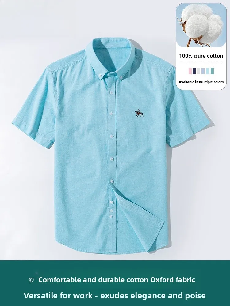 

TUCANO 2025 Men's Pure Cotton Ox Cloth ort Sve irt Faion Casual Youth Summer Breathable irt Waed Sle