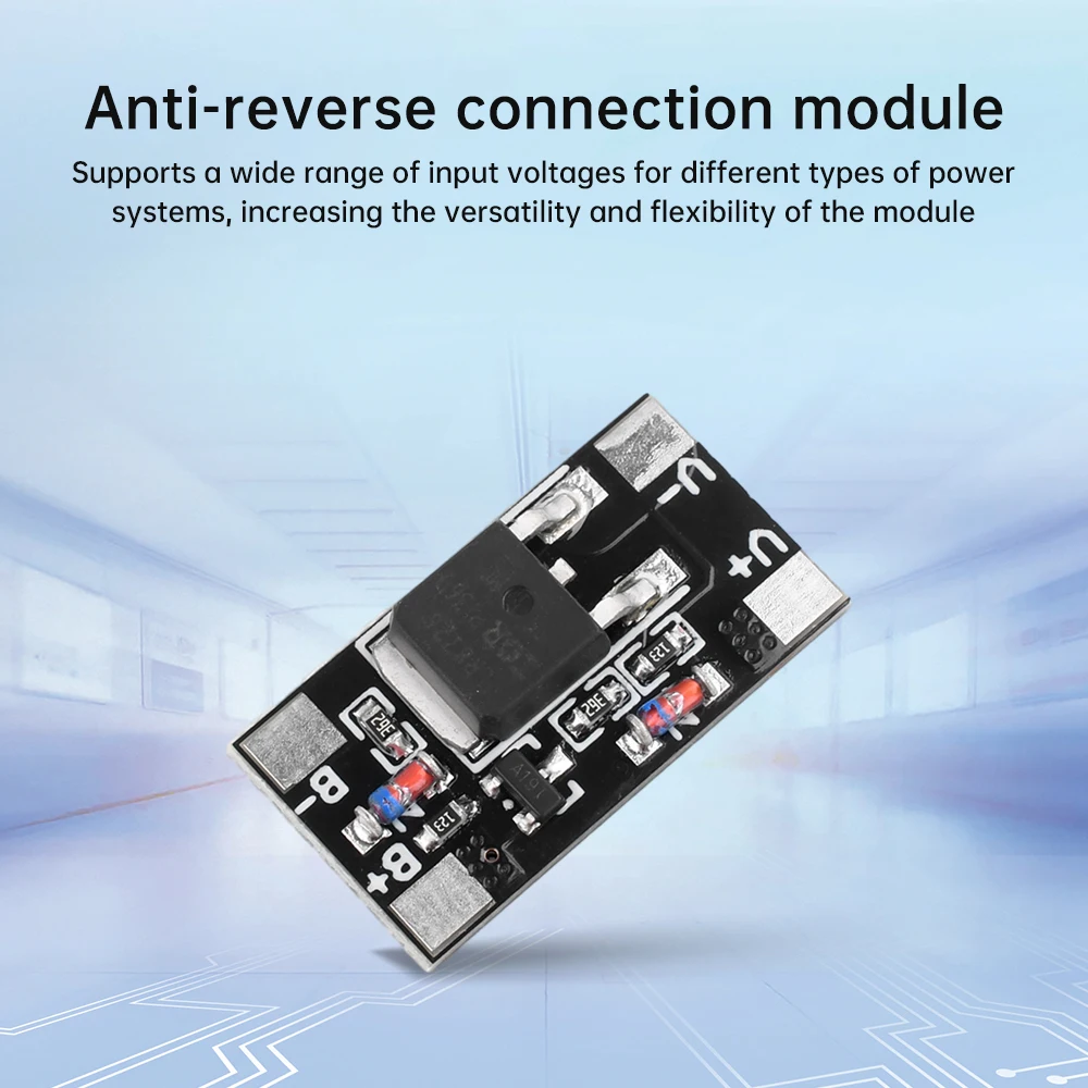 

5pcs 3V-28V 12A Battery Capacitor Protection Board Anti Reverse Connection Module Positive Negative Polarity Protection