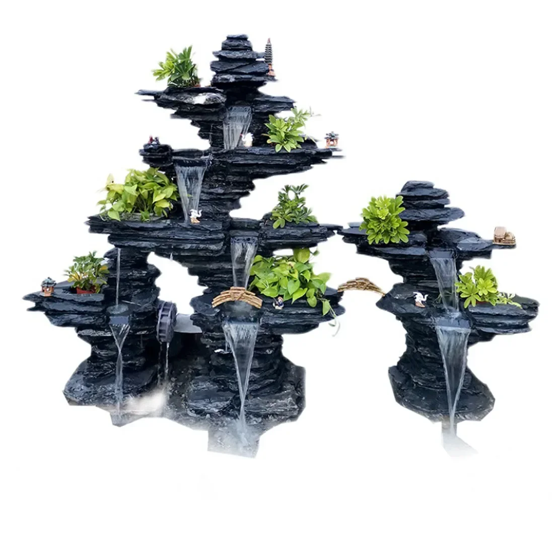 Rockery Stone Natural Raw Stone Flowing Water Fountain Fish Pond Landscaping Courtyard Garden Villa Water Landscape Ornaments fa