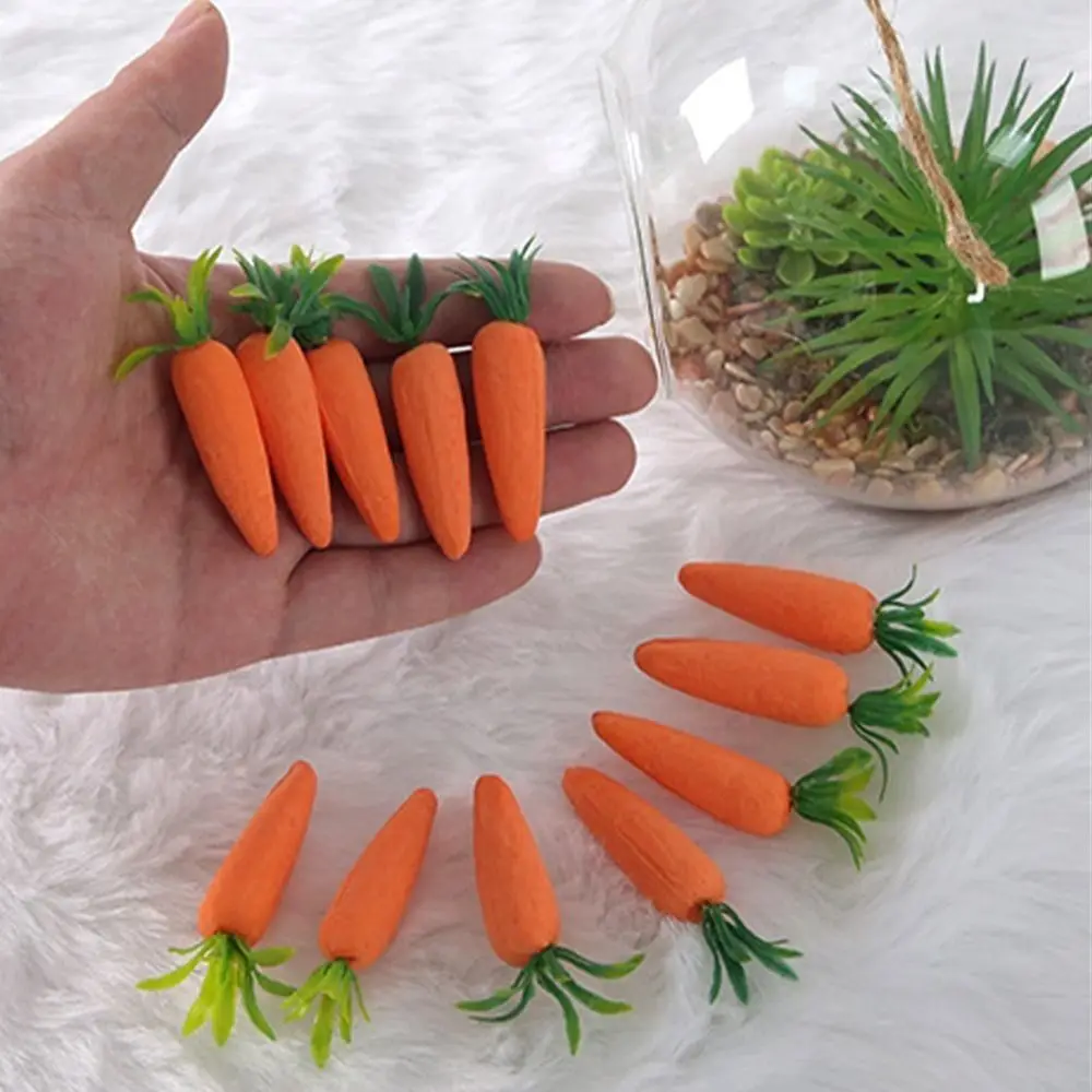 12 Stück kreative Mini-Osterkarotten, realistische DIY-Bastelkarotten aus Kunststoff, dekorative, leichte Osterkarotten-Anhänger