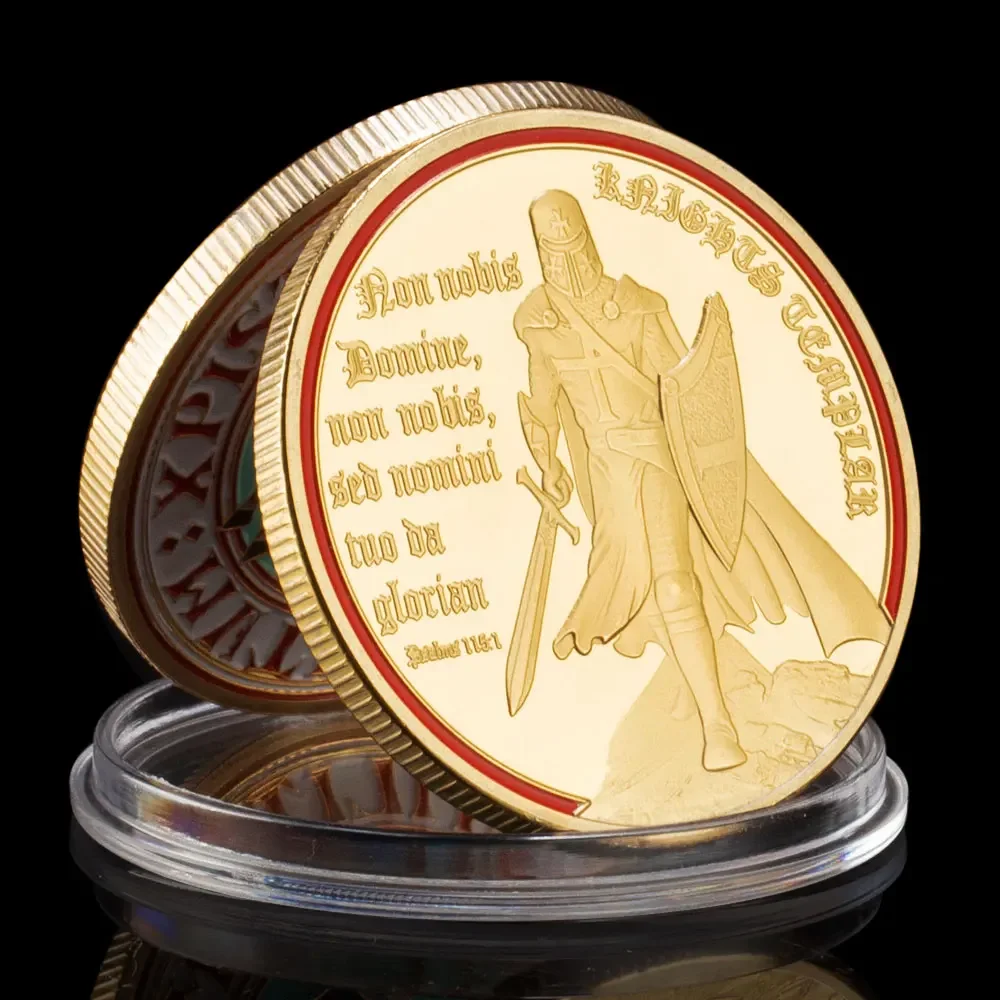 Knights Templar Crusaders Challenge Coin Commemorative Gold Plated Coin