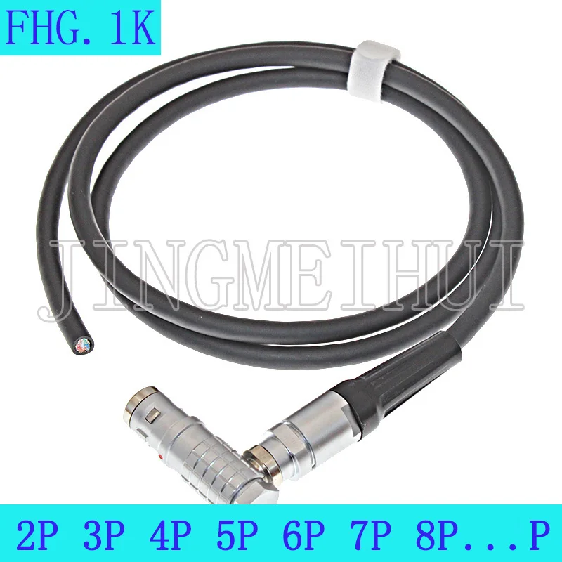 

FHG.1K 2 3 4 5 6Pin Waterproof Elbow (90°) Male Plug Connector Welding Cable For Industrial Camera Audio Video Data Transmission