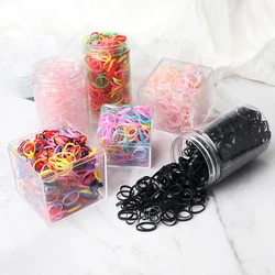 500/1000pcs Disposable Small Rubber Band for Children Colorful Elastic Hair Bands Girl Headband Ponytail Holder Hair Accessories