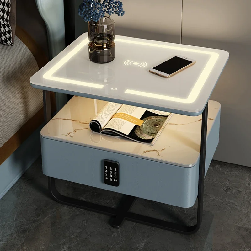 Charger Modern Bedside Table Led Night Light Space Saving Smart Nightstands
