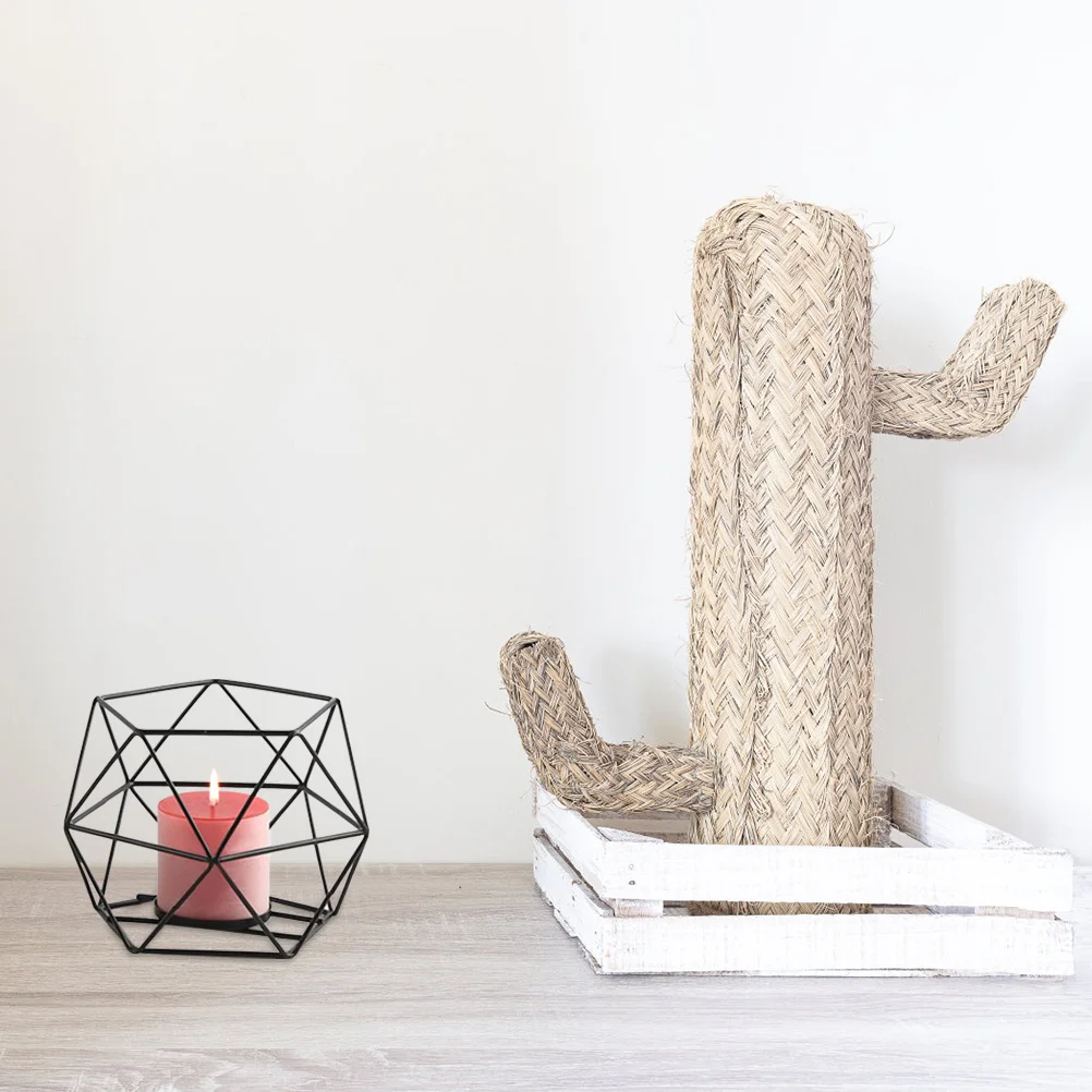 

Iron Art Candlestick Geometric Design Hollow Candleholder Table Centerpiece Geometric Candlestick