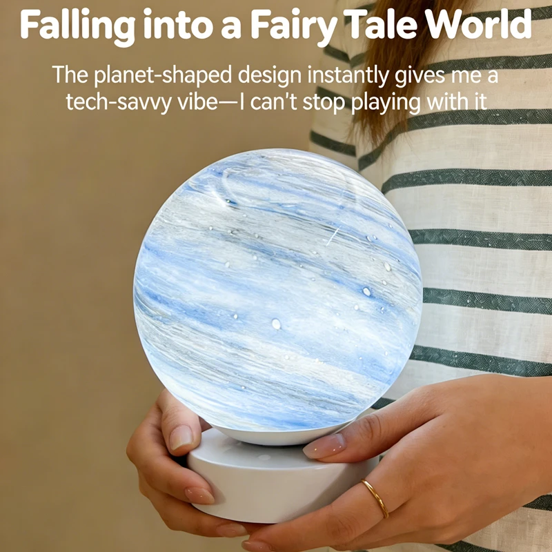 Planet Table Lamp Glass Moon Starry Sky Planet Table Lamp Bedroom Bedside Desktop Ornament Graduation Gift Room Bar Restaurant