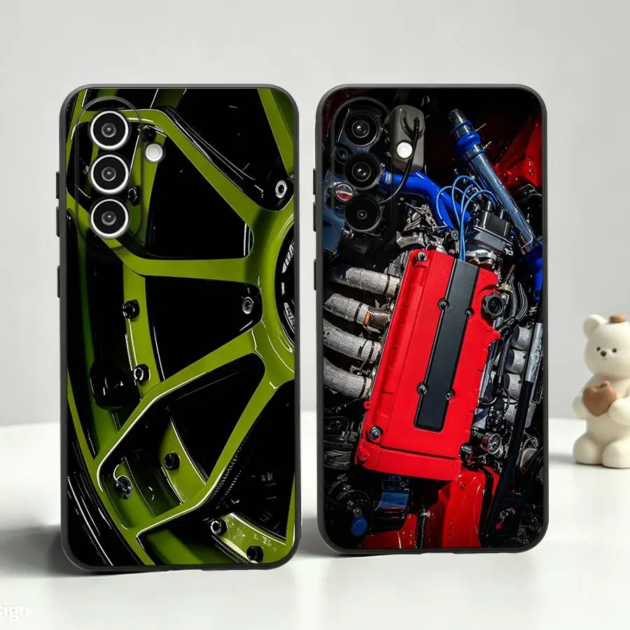 Phone Cover Case for Samsung Galaxy A55 A57 A15 A37 A52 A36 A25 A16 A73 A51 A23 A53 A17 A06 A05 A13 A70 A12 A50 A41 Green Car