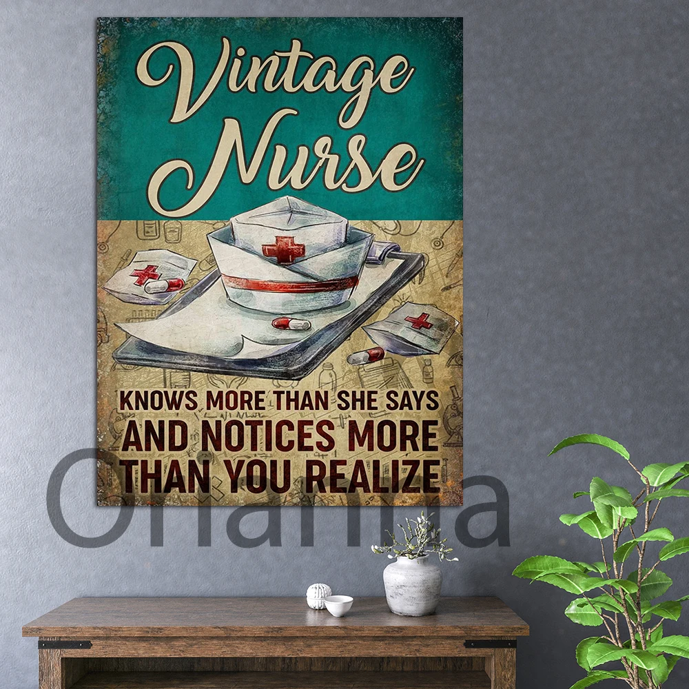 

Vintage Nurse Knows More Than She Says Pictures Decor Printed Modular Poster Canvas Paintings Artwork Home Living Room Wall Art