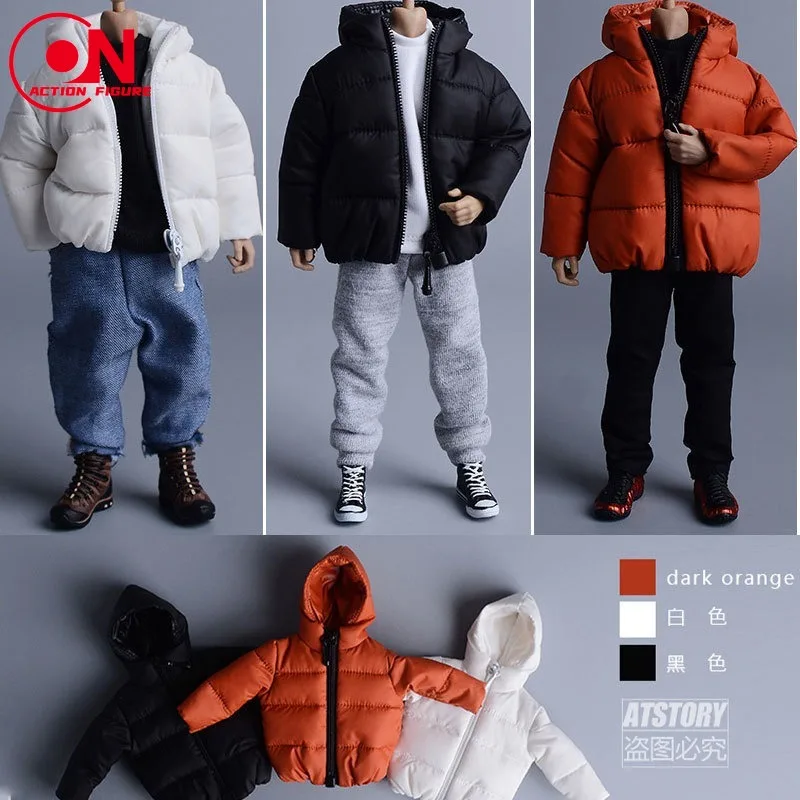 ATStory Maßstab 1/12 Männlich Reißverschluss Mit Kapuze Daunenjacke Mantel Kleidung Modell Fit 6'' Asi 3,0 Notaman Soldat Action Figur Körper Puppen