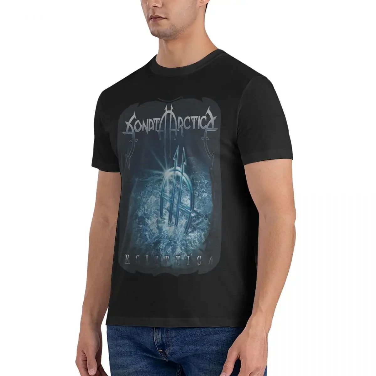 Funny Sonata Arctica T-Shirts Men Crew Neck 100% Cotton T Shirt Maiden Heavy Metal Short Sleeve Tees 6XL Tops